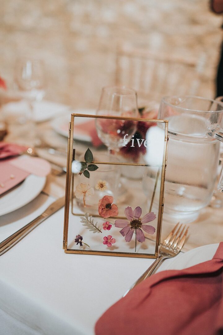 Wedding Table Number Idea Pressed Flower Name Card Holly Rose Weddings