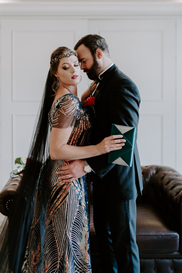 Black Wedding Veil Bride Glamour Gina Fernandes Photography