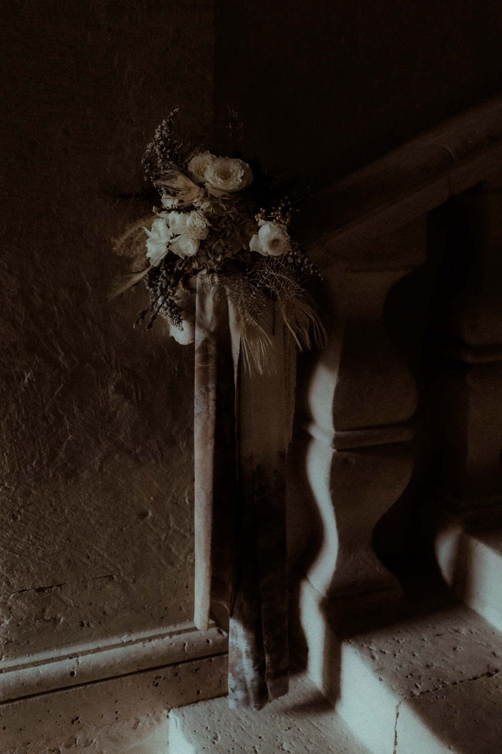 Chateau de Poudenas Wedding Gaetane Glize Bouquet Flowers Bridal Ribbon