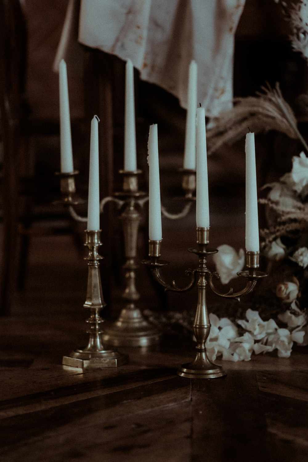 Candelabras Chateau de Poudenas Wedding Gaetane Glize