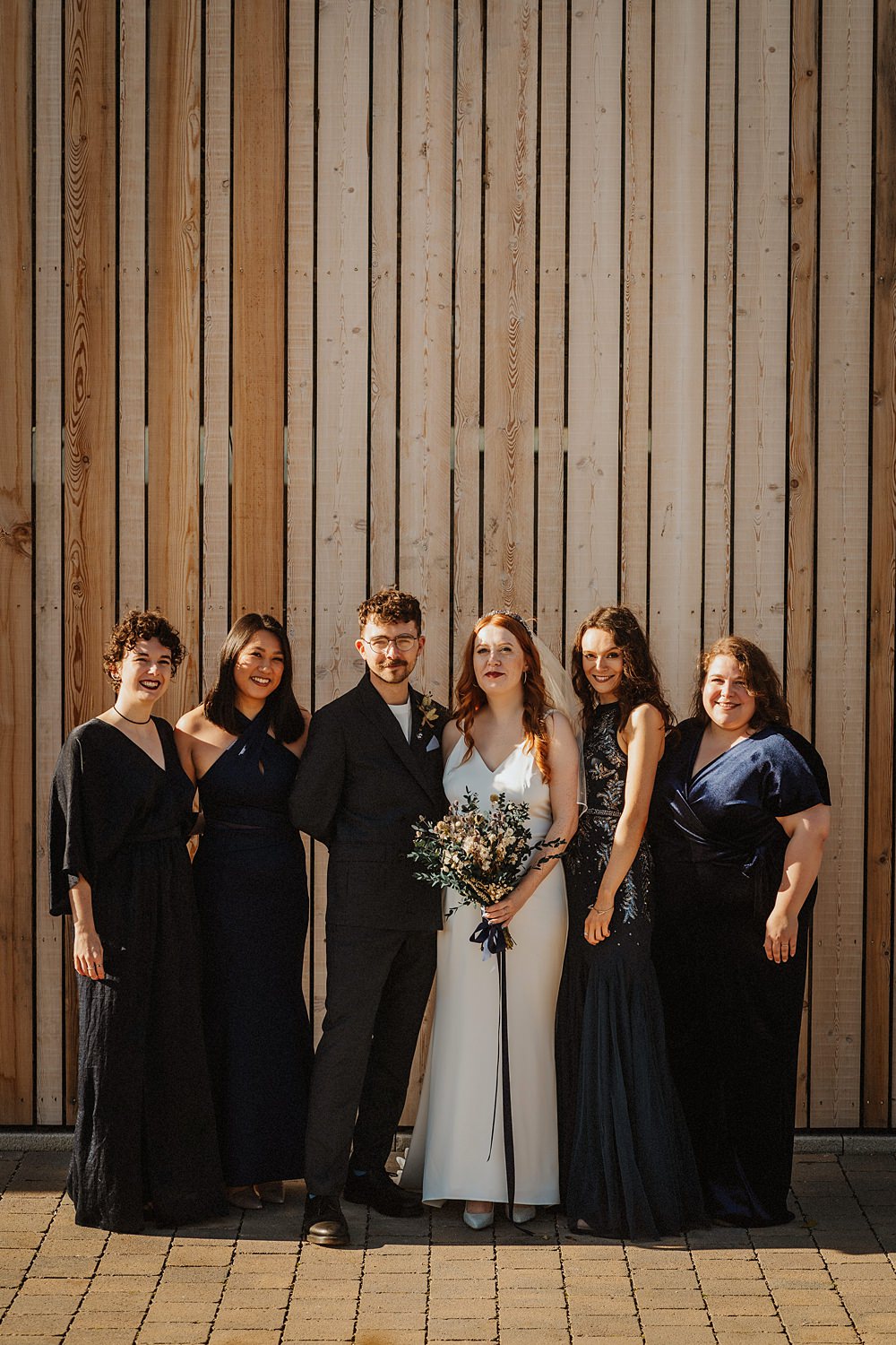 Navy Blue Bridesmaid Dresses Crimple Garden Centre Wedding Andre Wheeley Photography
