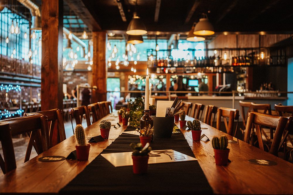 Cacti Cactus Long Wooden Table Decor Simple Crimple Garden Centre Wedding Andre Wheeley Photography