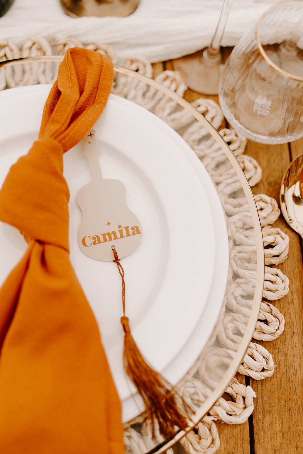 Guitar Tassel Name Card Daisy Jones Six Wedding Ideas Caroline Opacic Photography