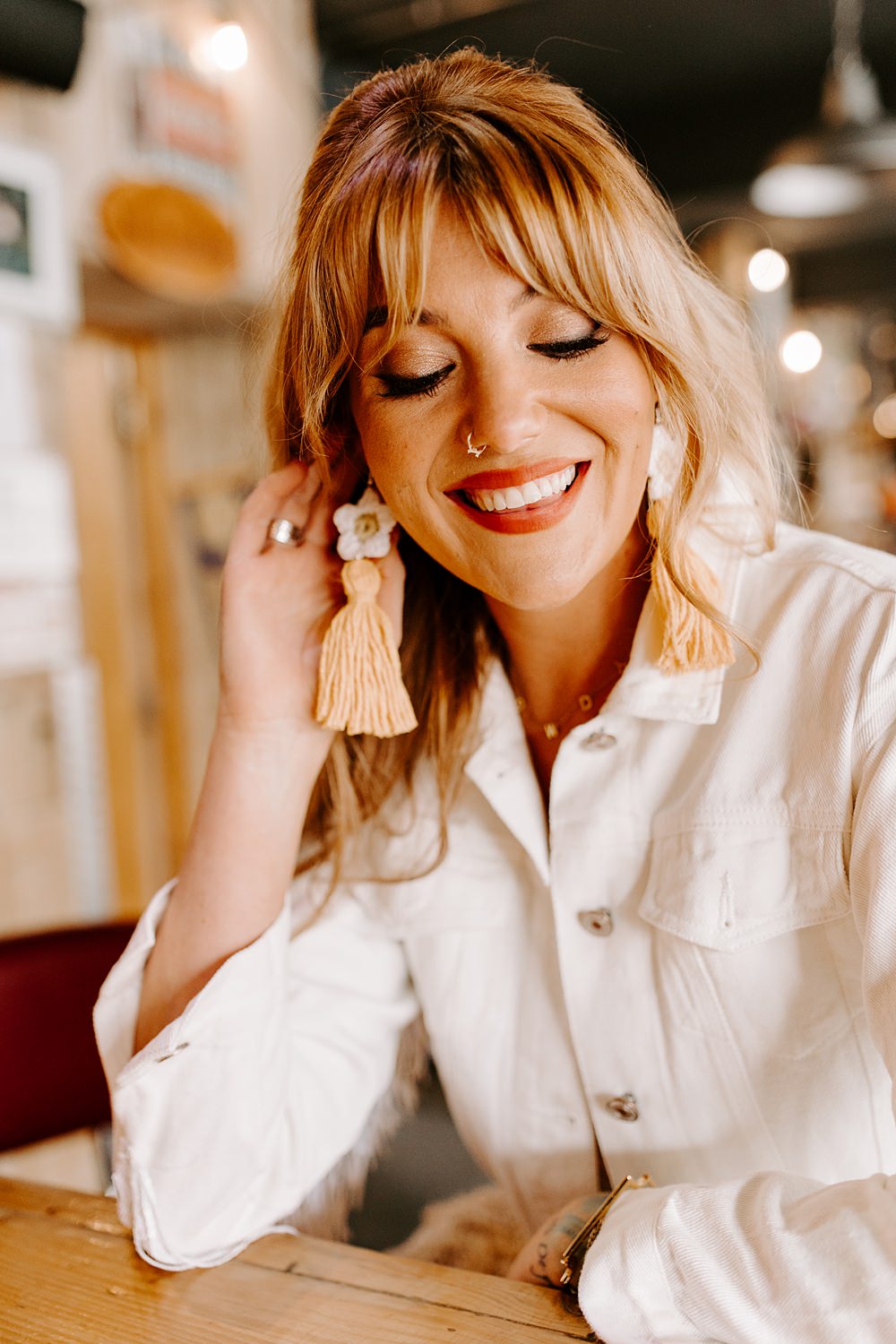 Tassel Earrings Bride Daisy Jones Six Wedding Ideas Caroline Opacic Photography