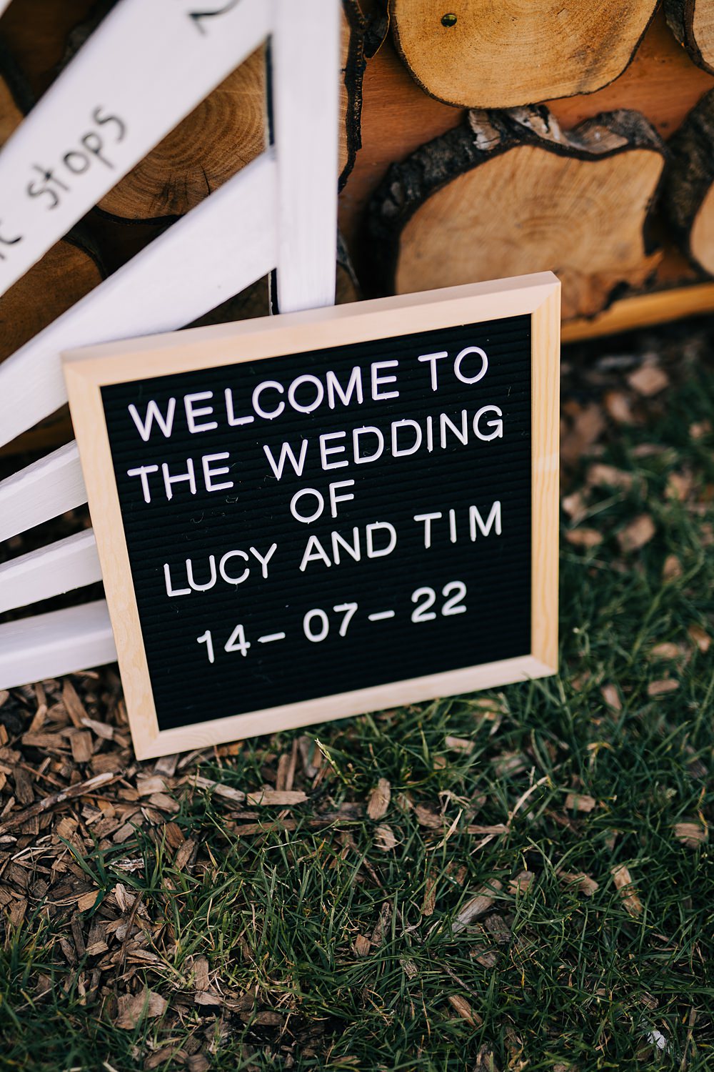 Welcome Sign Felt Delamere Events Wedding Clare Robinson Photography