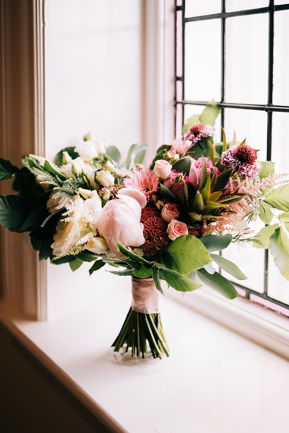 Ombre Pink Bouquet Flowers Summer Bridal Delamere Events Wedding Clare Robinson Photography