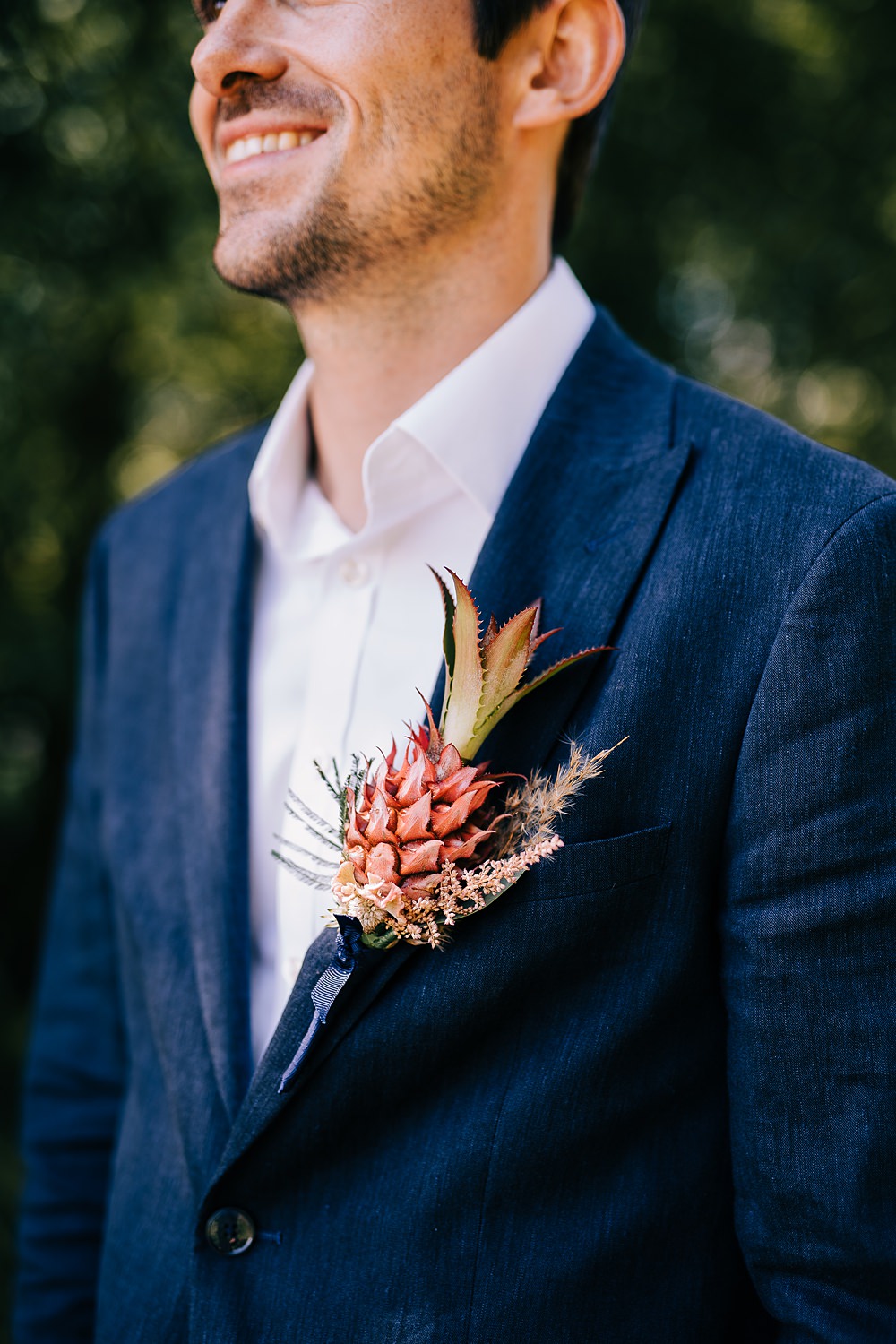 Buttonhole Flowers Pineapple Delamere Events Wedding Clare Robinson Photography