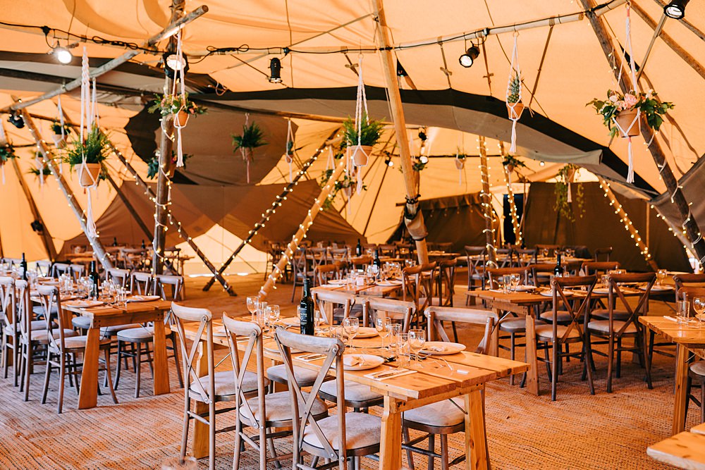Tipi Rustic Decor Hanging Plants Delamere Events Wedding Clare Robinson Photography