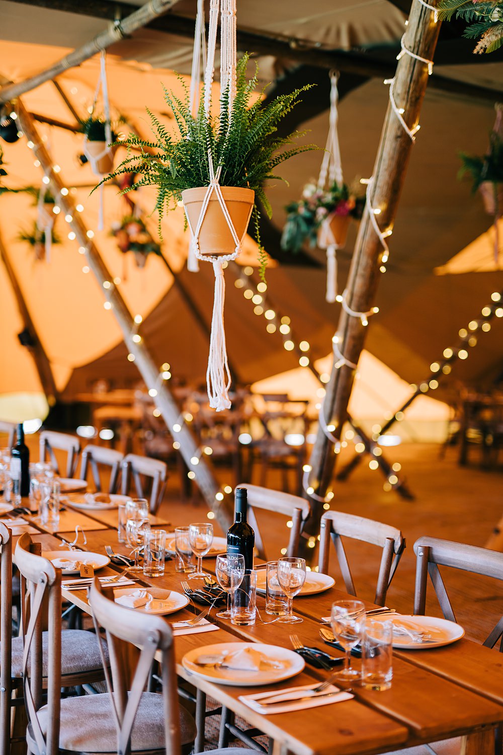 Tipi Rustic Decor Hanging Plants Delamere Events Wedding Clare Robinson Photography