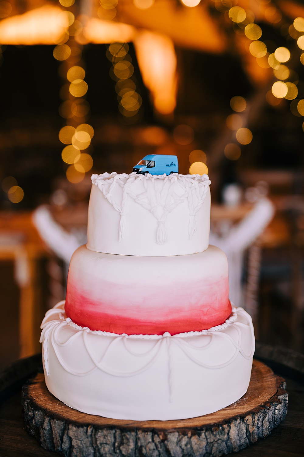 3 Tier Cake Ombre Pink Delamere Events Wedding Clare Robinson Photography