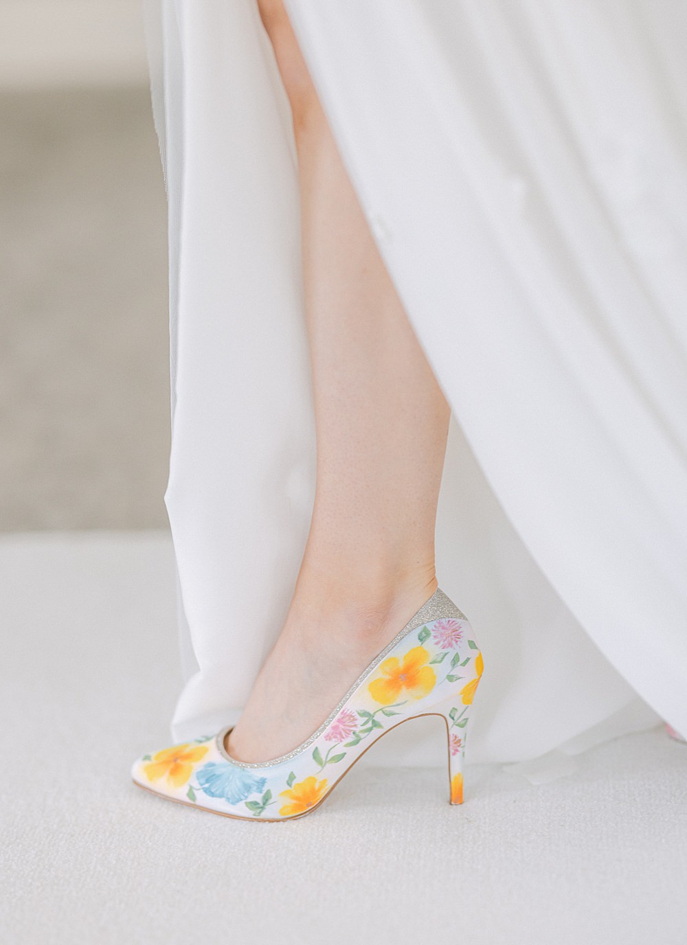 Floral Flower Shoes Bride Flixton House Wedding Karl Joane Photography