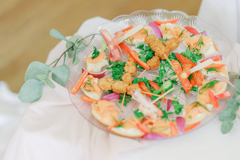 Food Sharing Plate Flixton House Wedding Karl Joane Photography