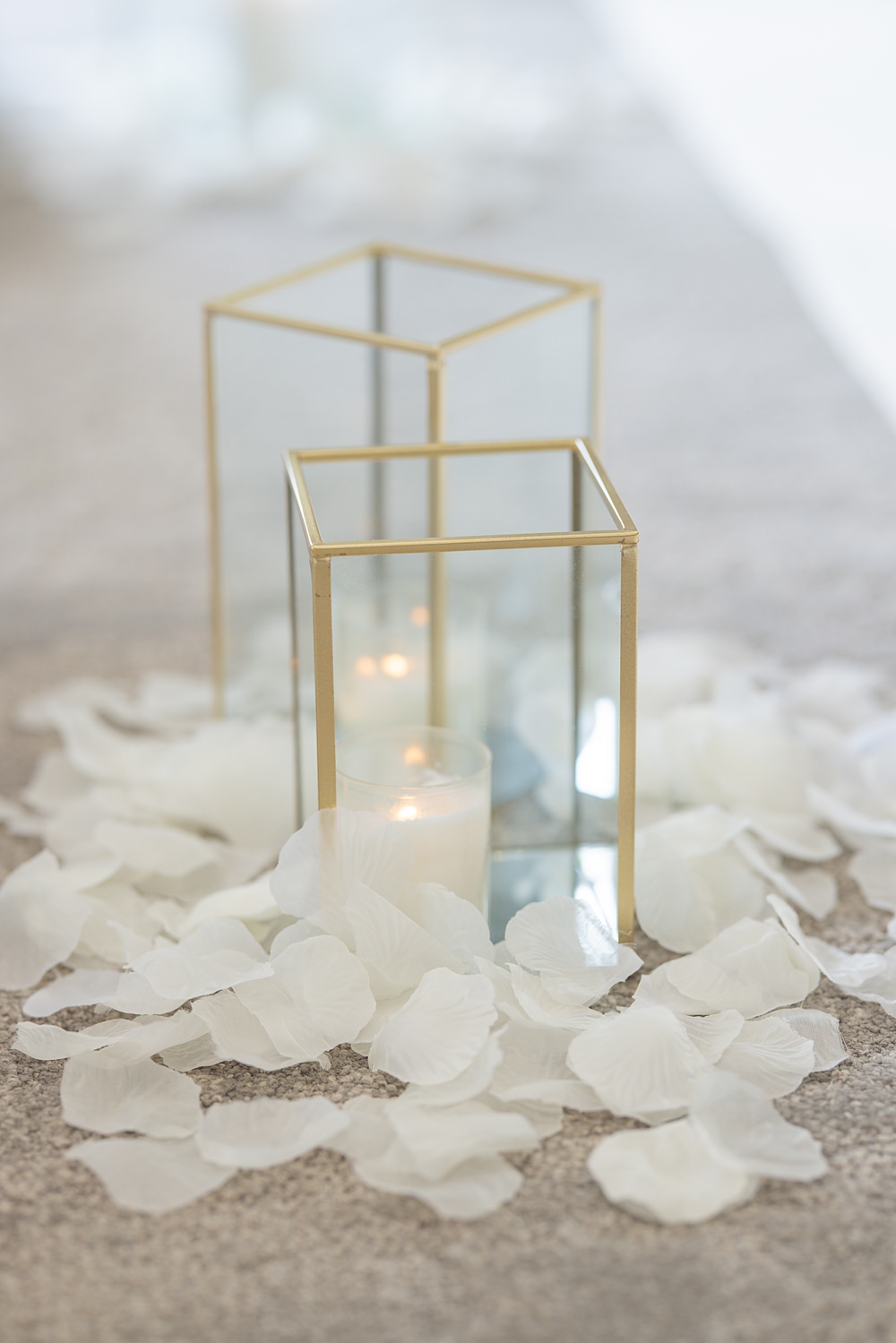 Aisle Decor Candles Petals Flixton House Wedding Karl Joane Photography