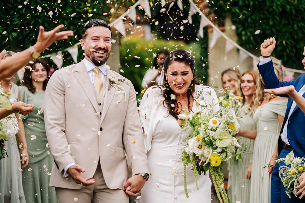 Green Yellow Wedding Kristian Leven Photography Confetti Throw