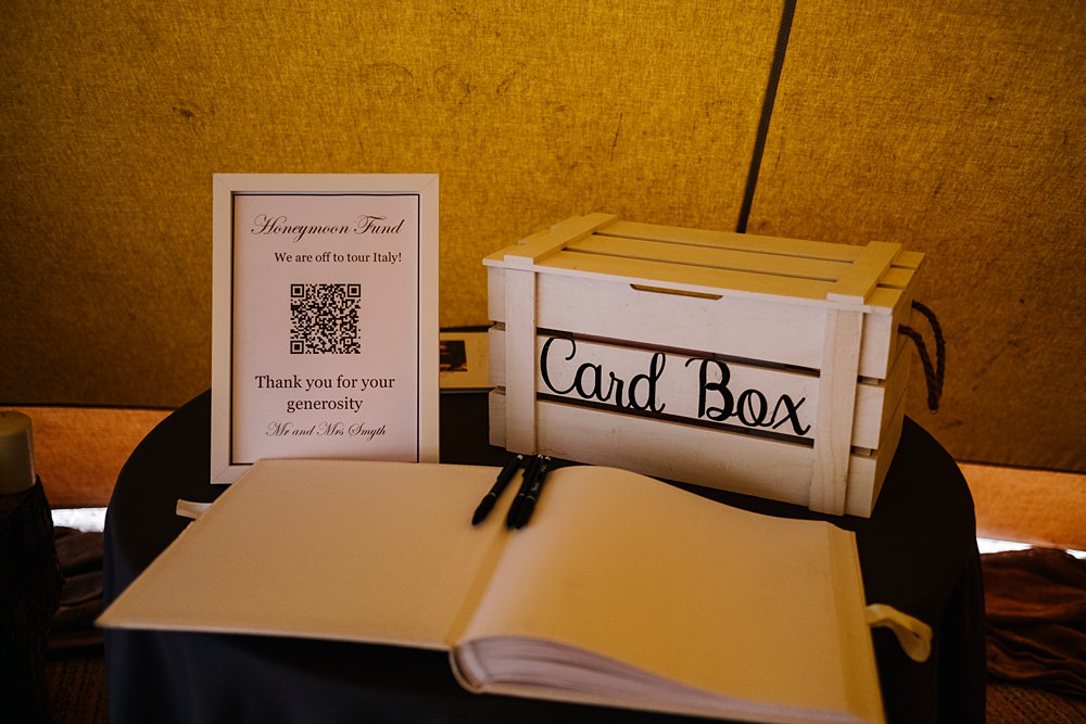 Wooden Card Box Green Yellow Wedding Kristian Leven Photography