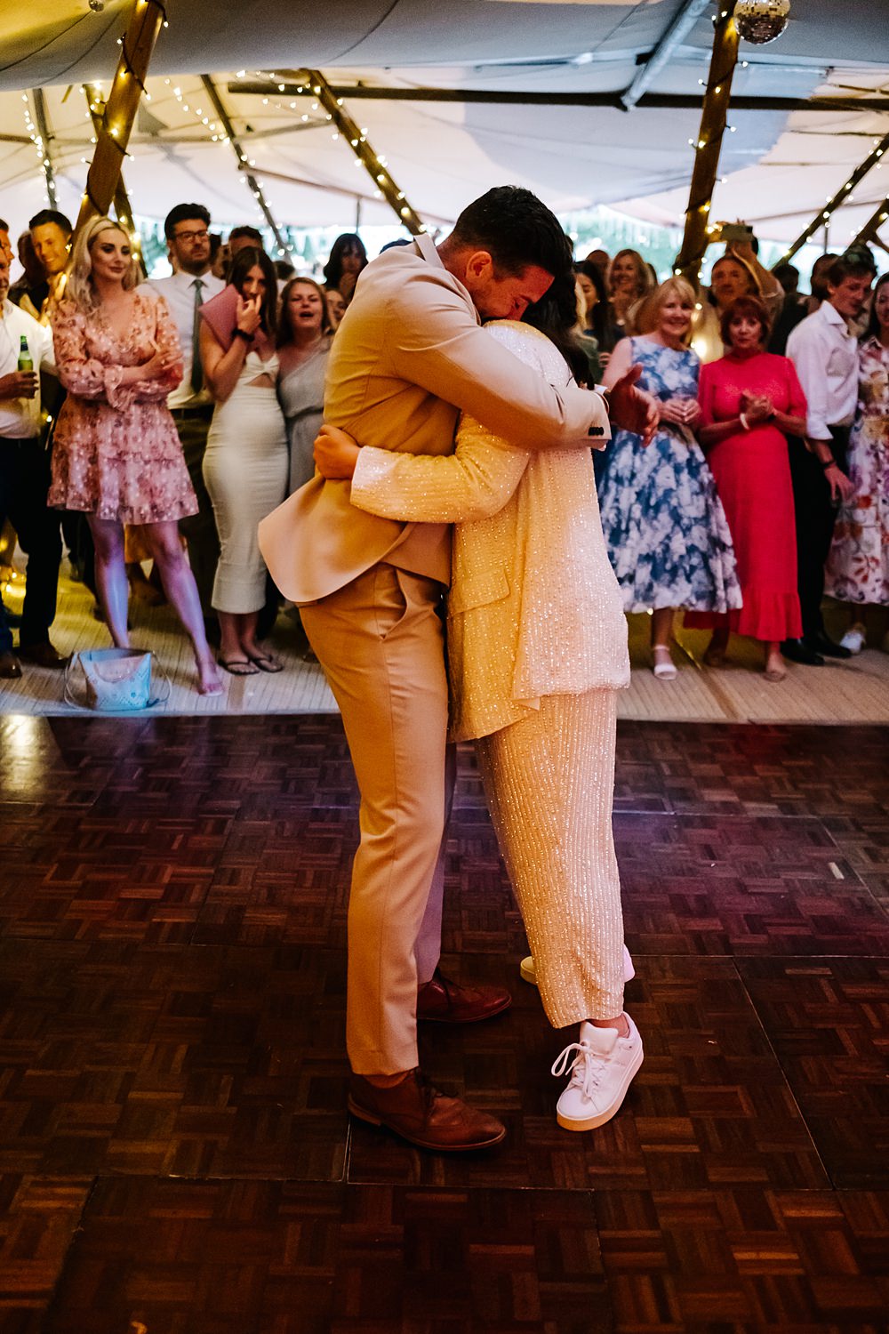 Sequin Suit Bride Green Yellow Wedding Kristian Leven Photography