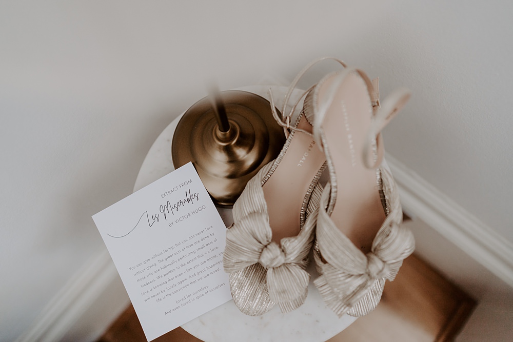 Bride Shoes Bow Heist Bank Wedding Gina Fernandes Photography