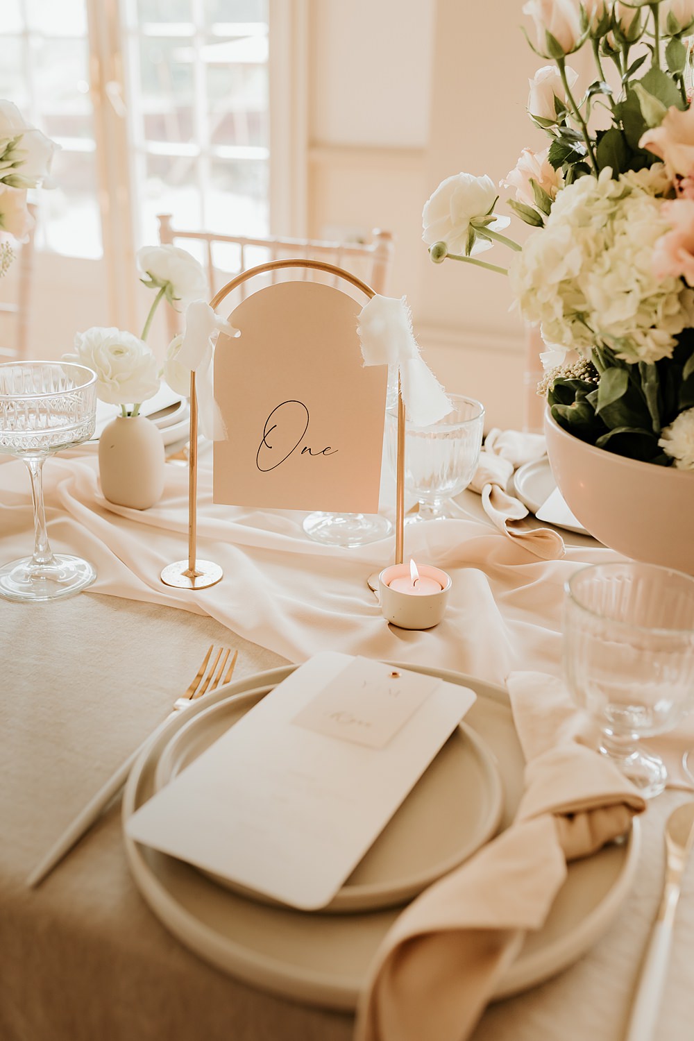 Table Number Sign Hodsock Priory Wedding Gabrielas Photography and Film