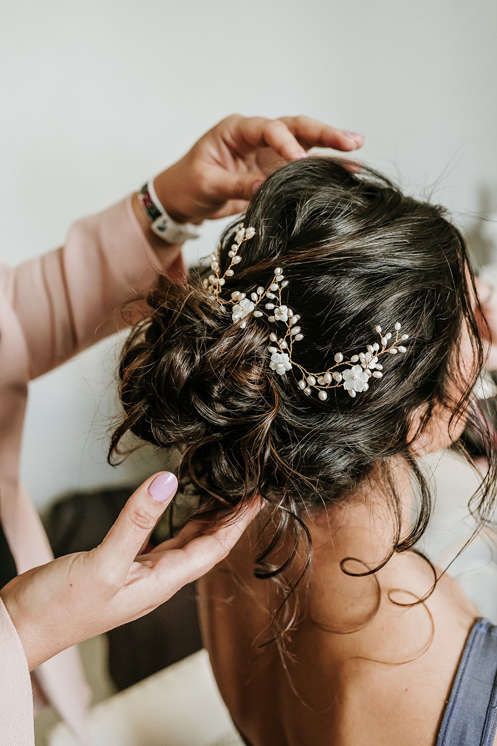 Bride Hairstyle Up Do Pins Hodsock Priory Wedding Gabrielas Photography and Film