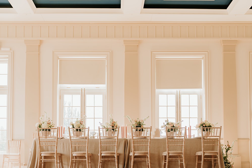 Long Table Decor Chairs Hodsock Priory Wedding Gabrielas Photography and Film