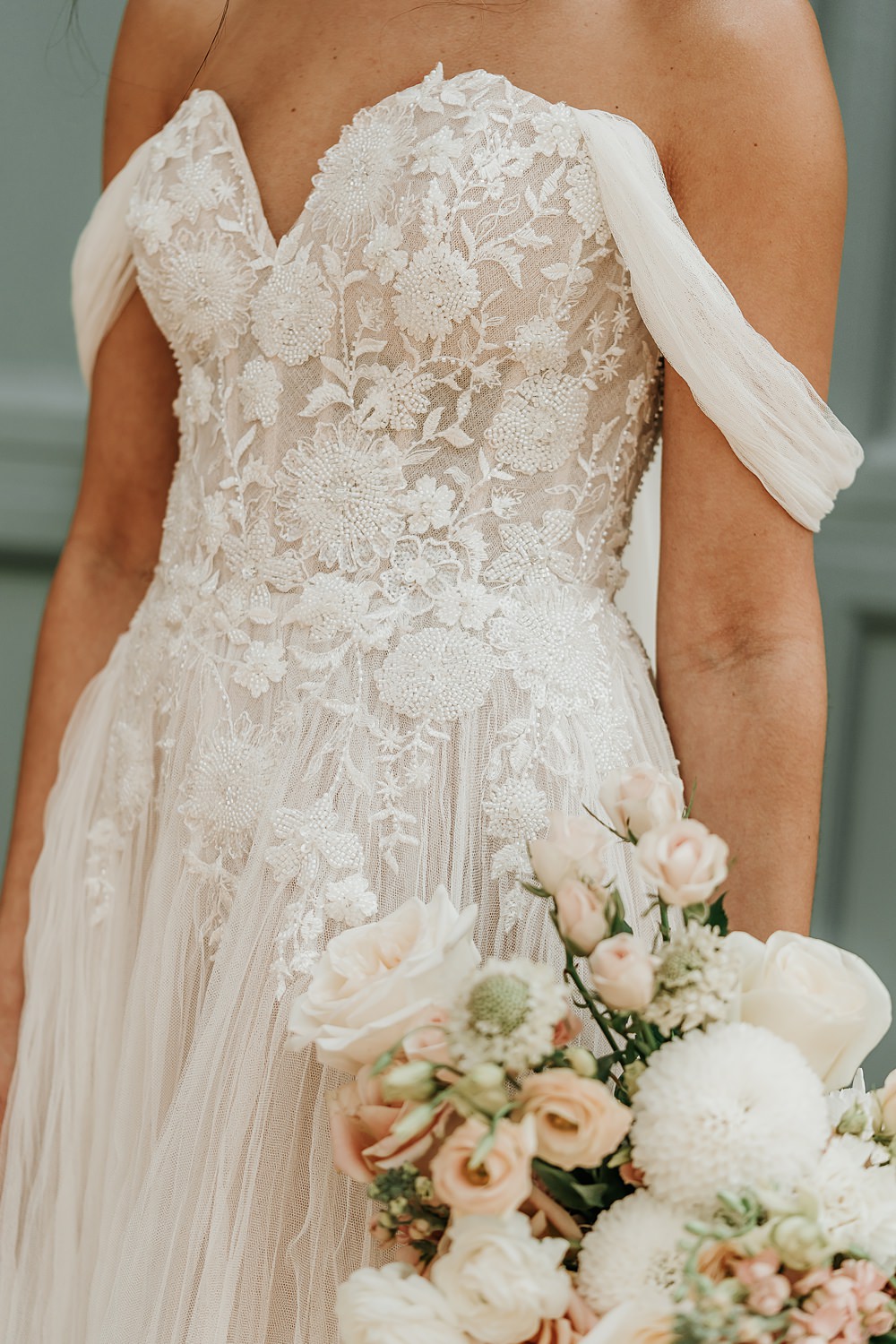 Strapless Sweetheart Dress Bride Hodsock Priory Wedding Gabrielas Photography and Film