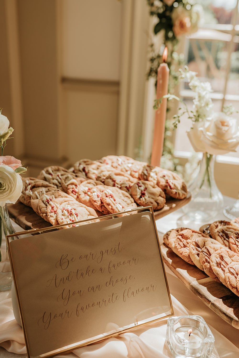 Cookie Bar Dessert Table Hodsock Priory Wedding Gabrielas Photography and Film