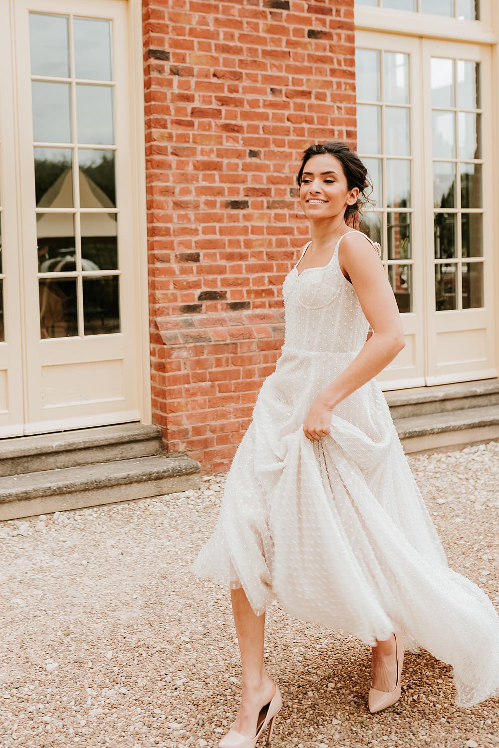 Strap Bodice Gown Dress Bride Hodsock Priory Wedding Gabrielas Photography and Film