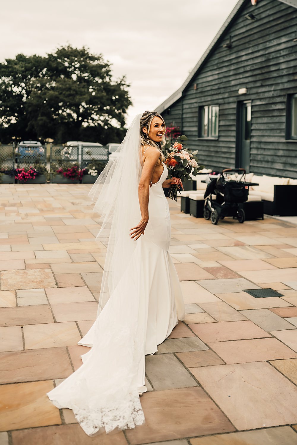 Dress Gown Bride Grace Loves Lace Veil Mermaid Malt House Barn Wedding Daniel McClane Photography