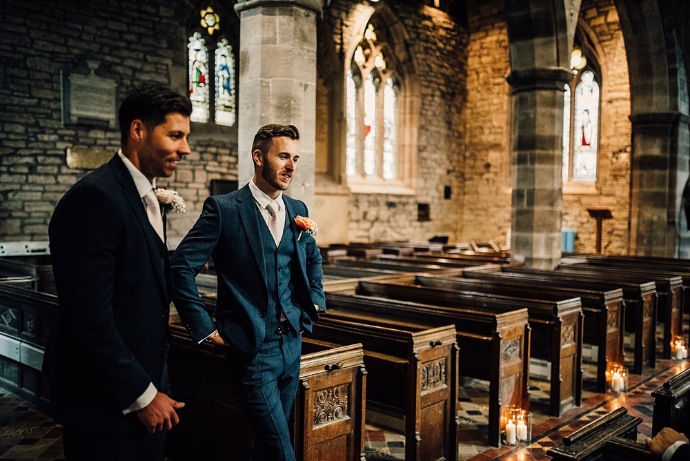 Navy Groom Suit Groomsmen Malt House Barn Wedding Daniel McClane Photography