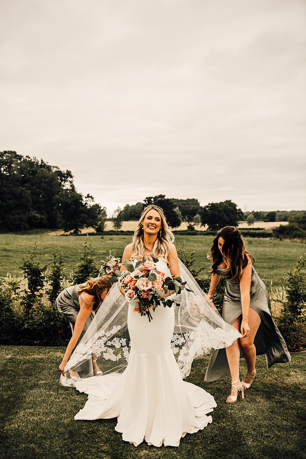 Dress Gown Bride Grace Loves Lace Veil Mermaid Malt House Barn Wedding Daniel McClane Photography