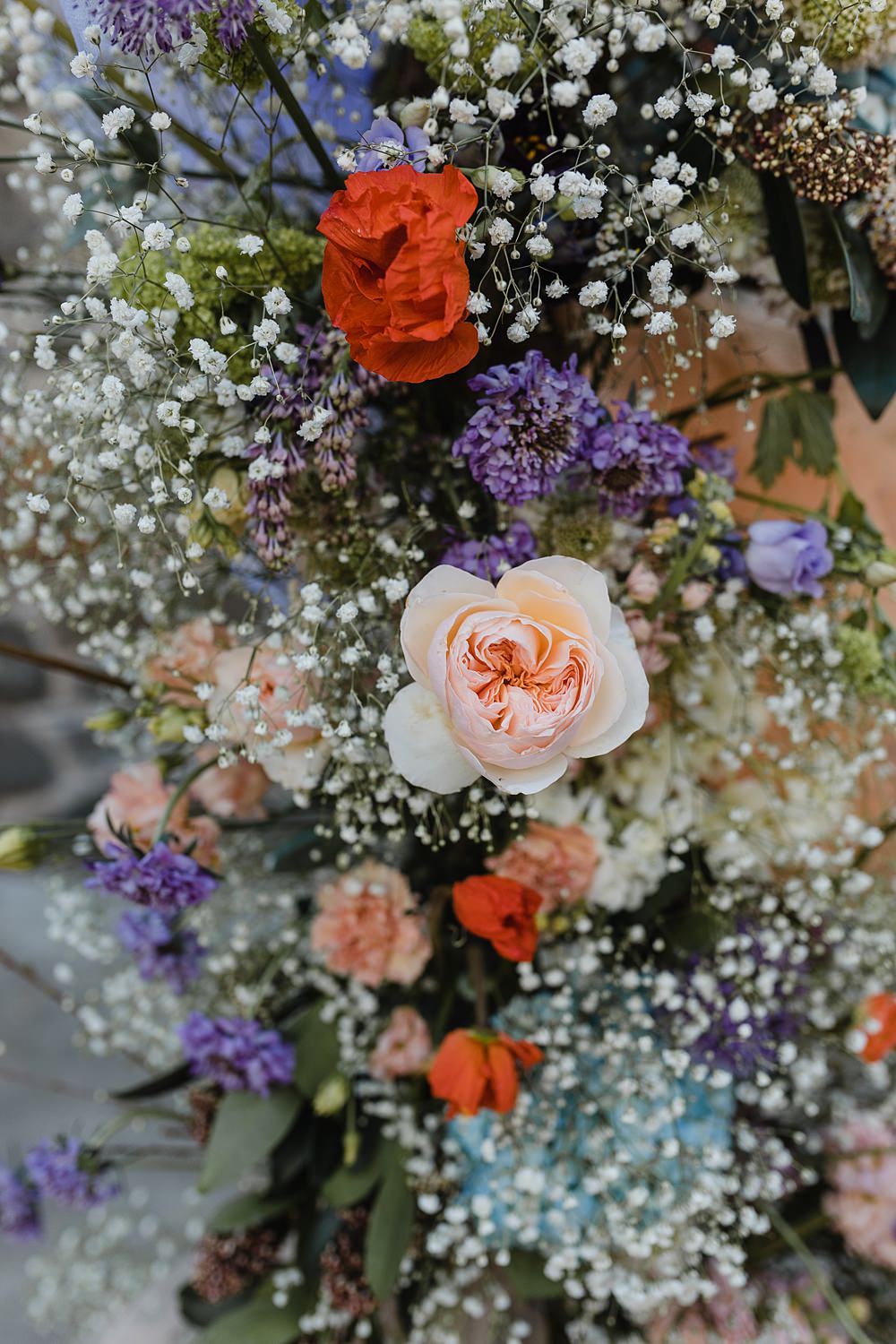 Flower Pillars Arch Backdrop Peach Modern Lilac Wedding Ideas Michelle Huggleston Photography