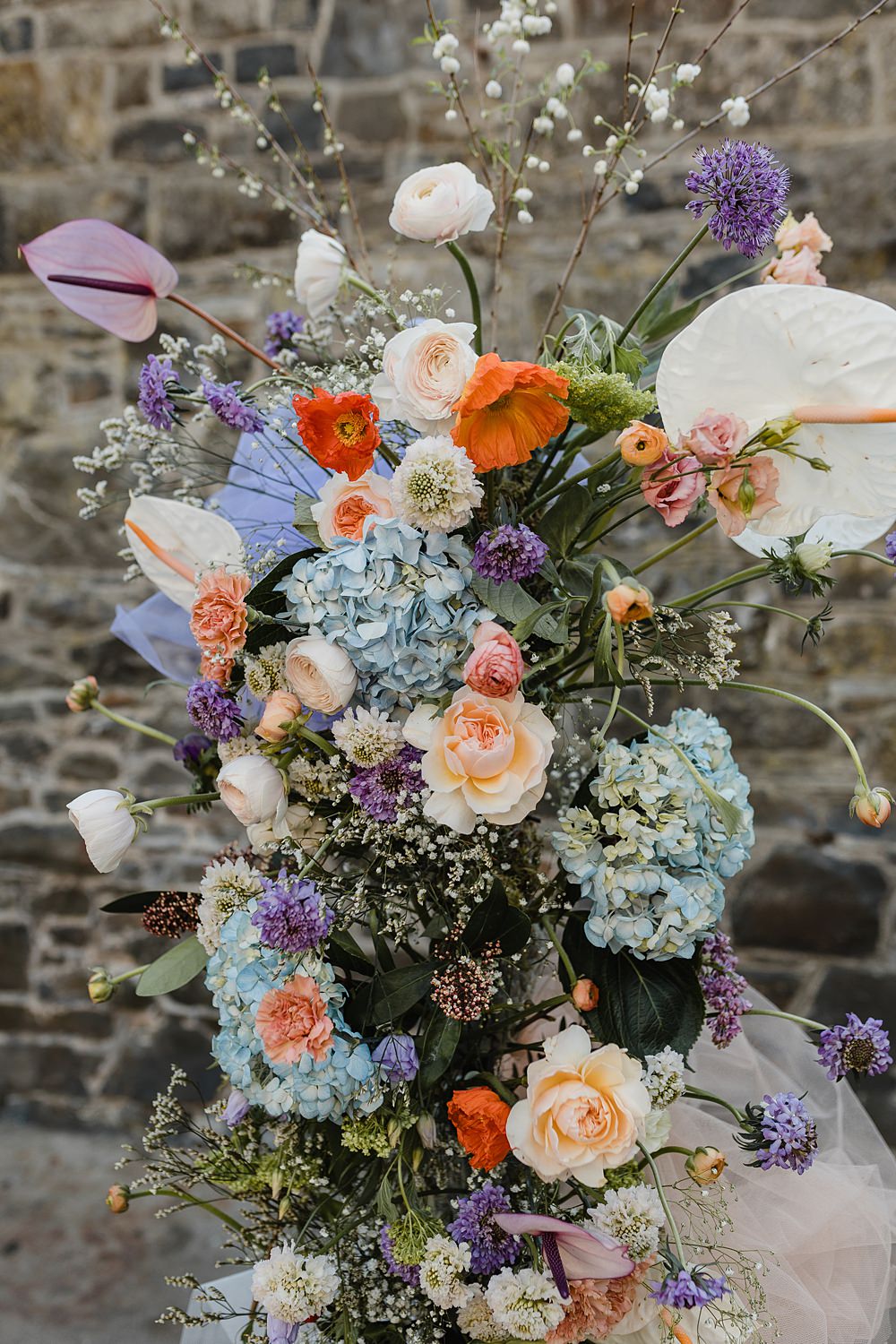 Flower Pillars Arch Backdrop Peach Modern Lilac Wedding Ideas Michelle Huggleston Photography