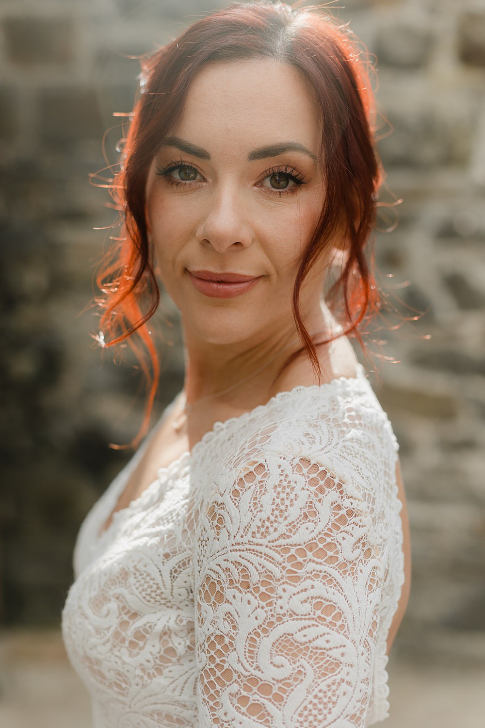 Bride Makeup Hair Updo Modern Lilac Wedding Ideas Michelle Huggleston Photography