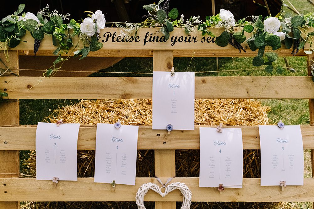 Wooden Pallet Table Plan Outdoor Hertfordshire Wedding Kristian Leven Photography