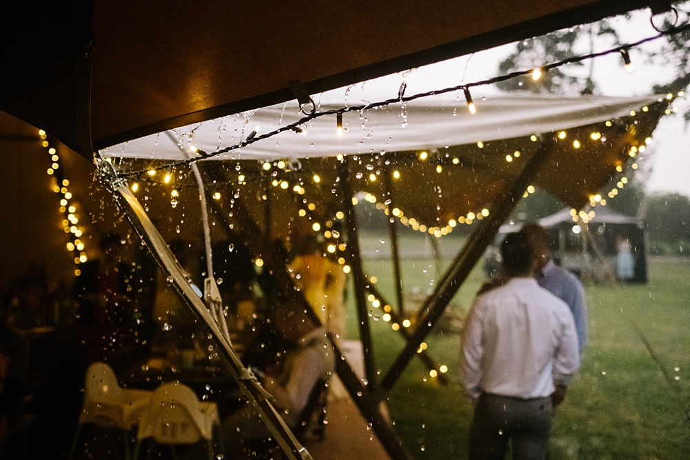 Tipi Raining Outdoor Hertfordshire Wedding Kristian Leven Photography