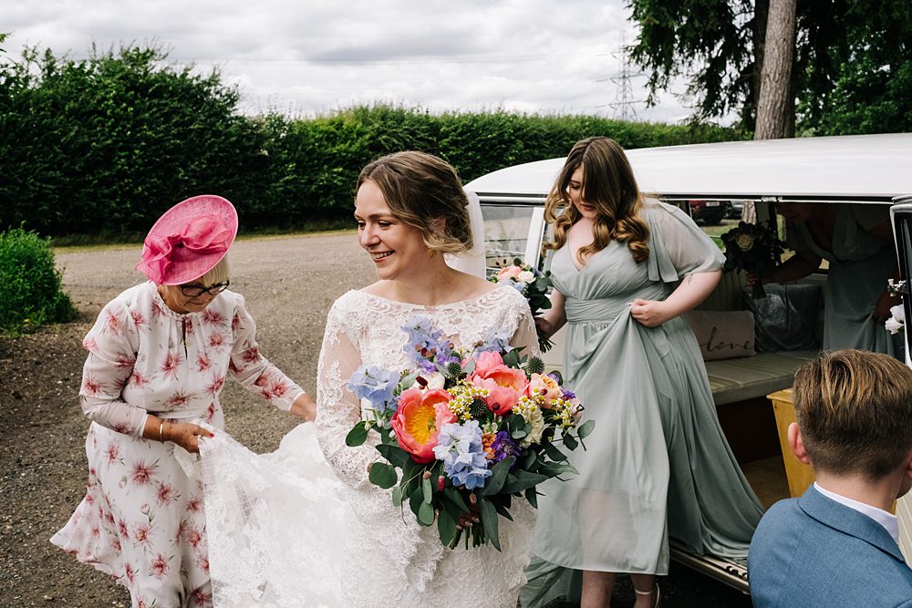 Boho Lace Gown Dress Bride Outdoor Hertfordshire Wedding Kristian Leven Photography