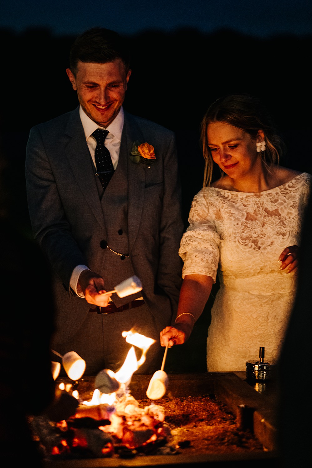 Firepit Smores Outdoor Hertfordshire Wedding Kristian Leven Photography