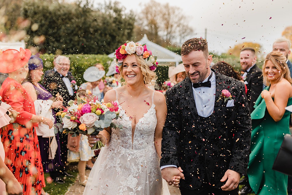 Confetti Throw Oxwich Bay Hotel Wedding Michelle Huggleston Photography