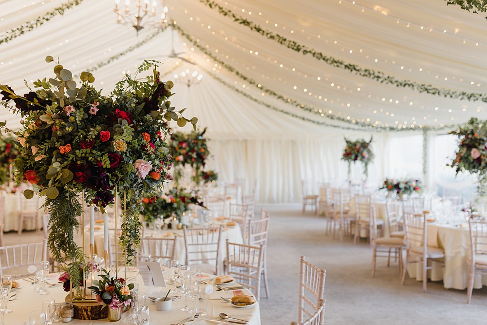 Marquee Decor Fairy Lights Oxwich Bay Hotel Wedding Michelle Huggleston Photography