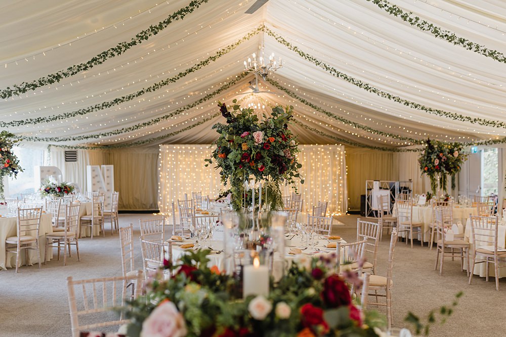 Marquee Decor Fairy Lights Oxwich Bay Hotel Wedding Michelle Huggleston Photography