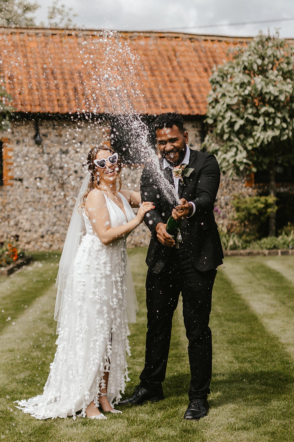Champagne Pop Drinks Pink Orange Wedding Ideas Bethany Smith Photography