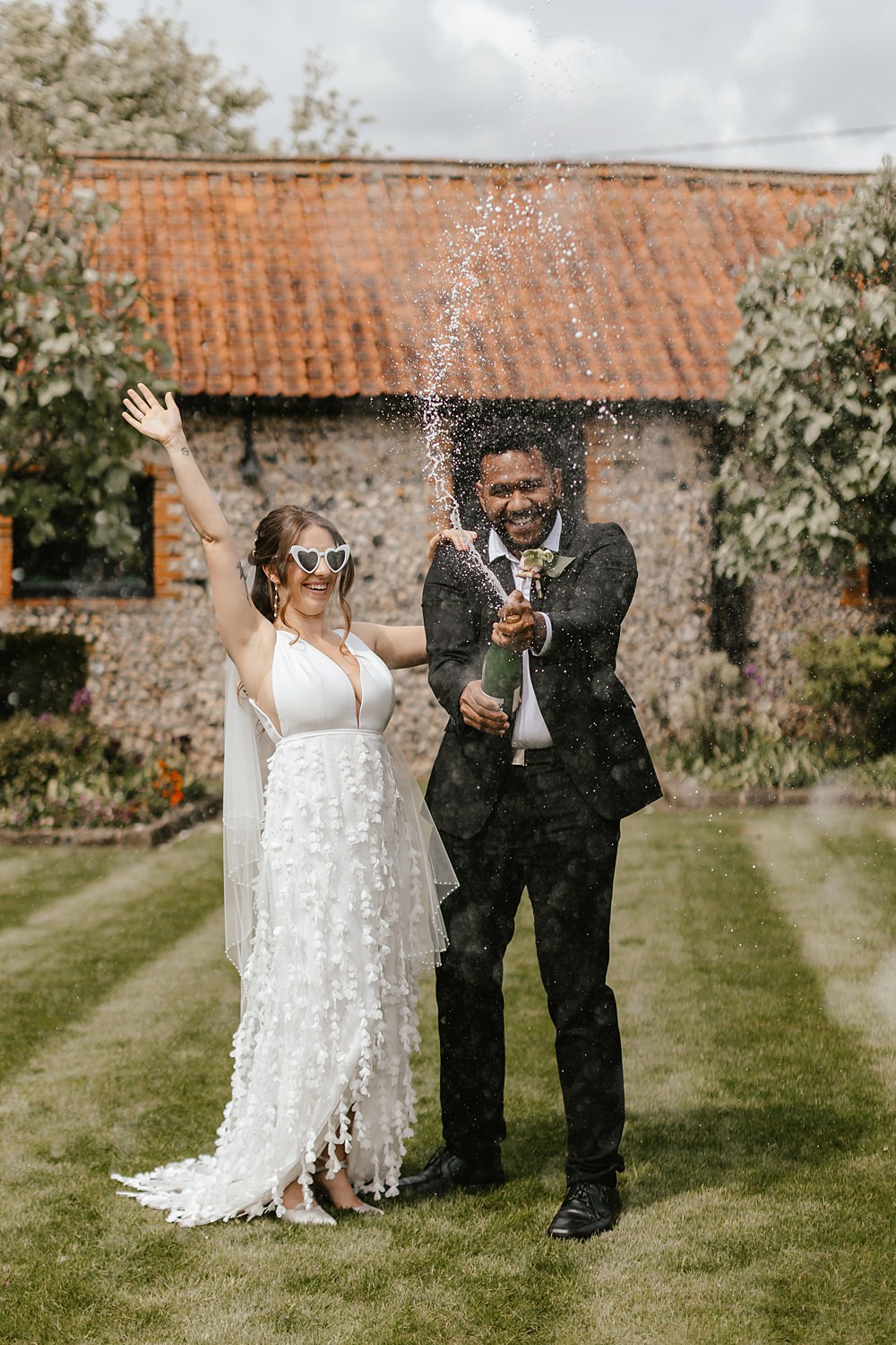 Champagne Pop Drinks Pink Orange Wedding Ideas Bethany Smith Photography
