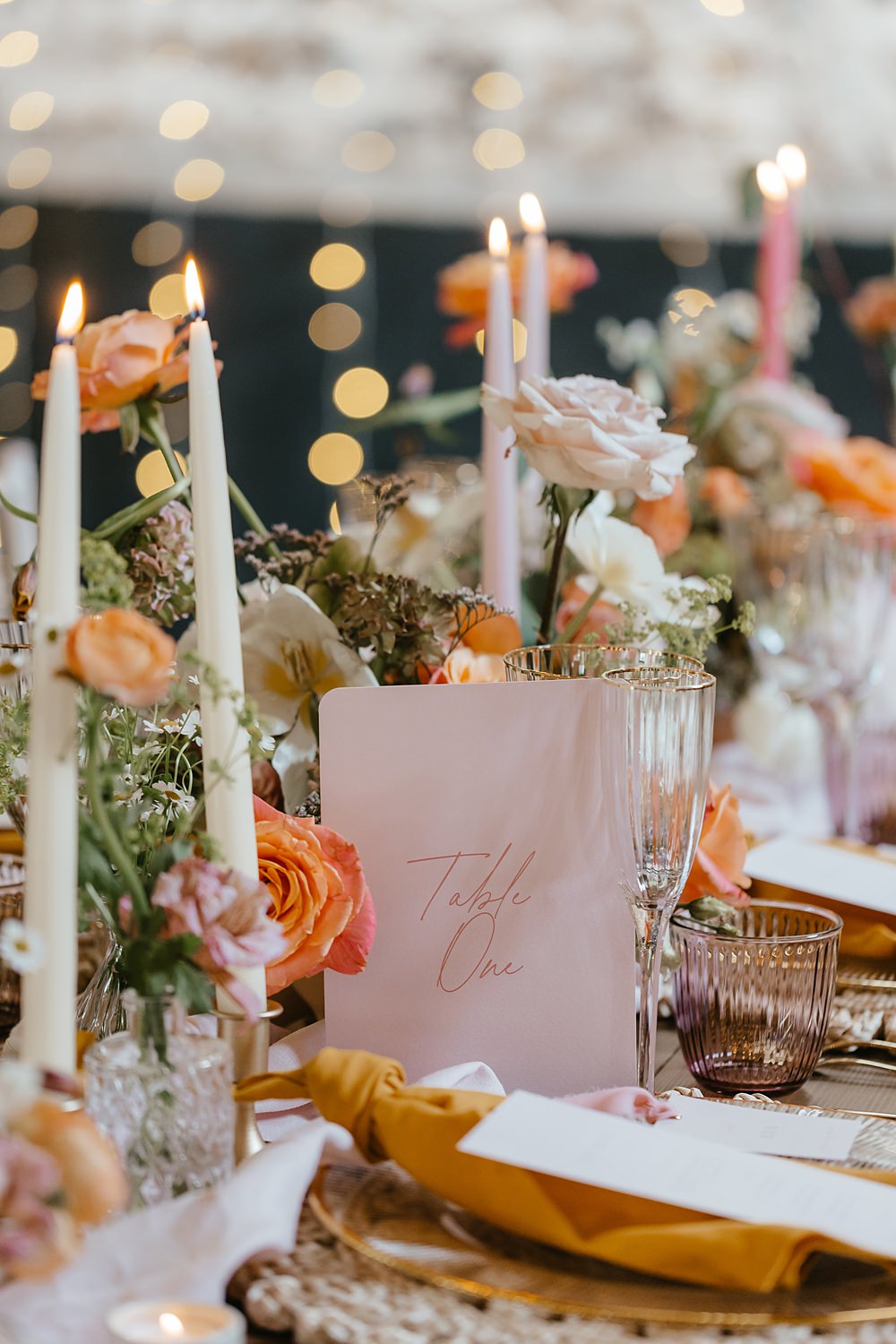 Table Name Card Pink Orange Wedding Ideas Bethany Smith Photography