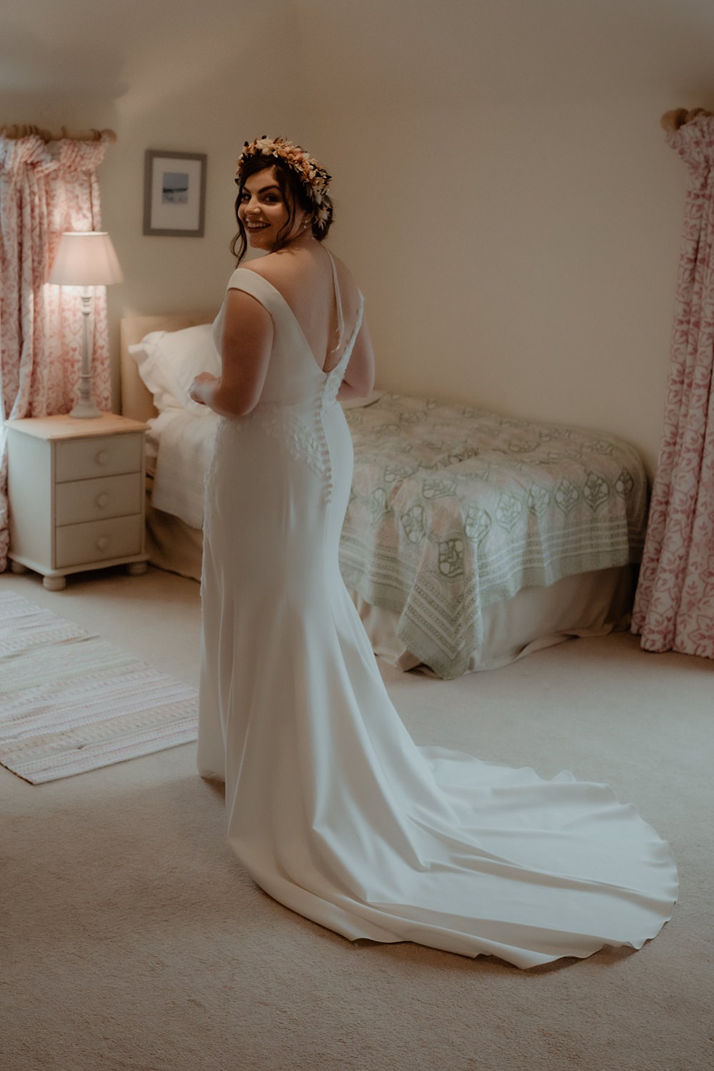 Dress Gown Bride Bridal Straps Train Rossie on the Earn Wedding Mint and Jasmine
