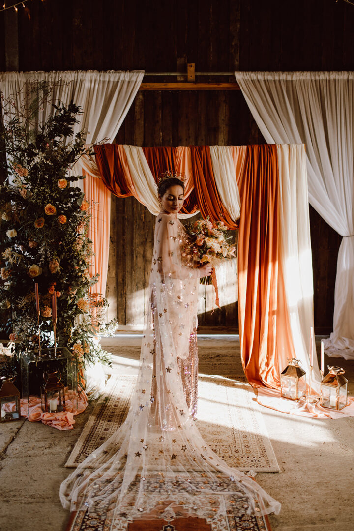 Pink Bow Wedding Veil Idea Camilla Andrea Photography