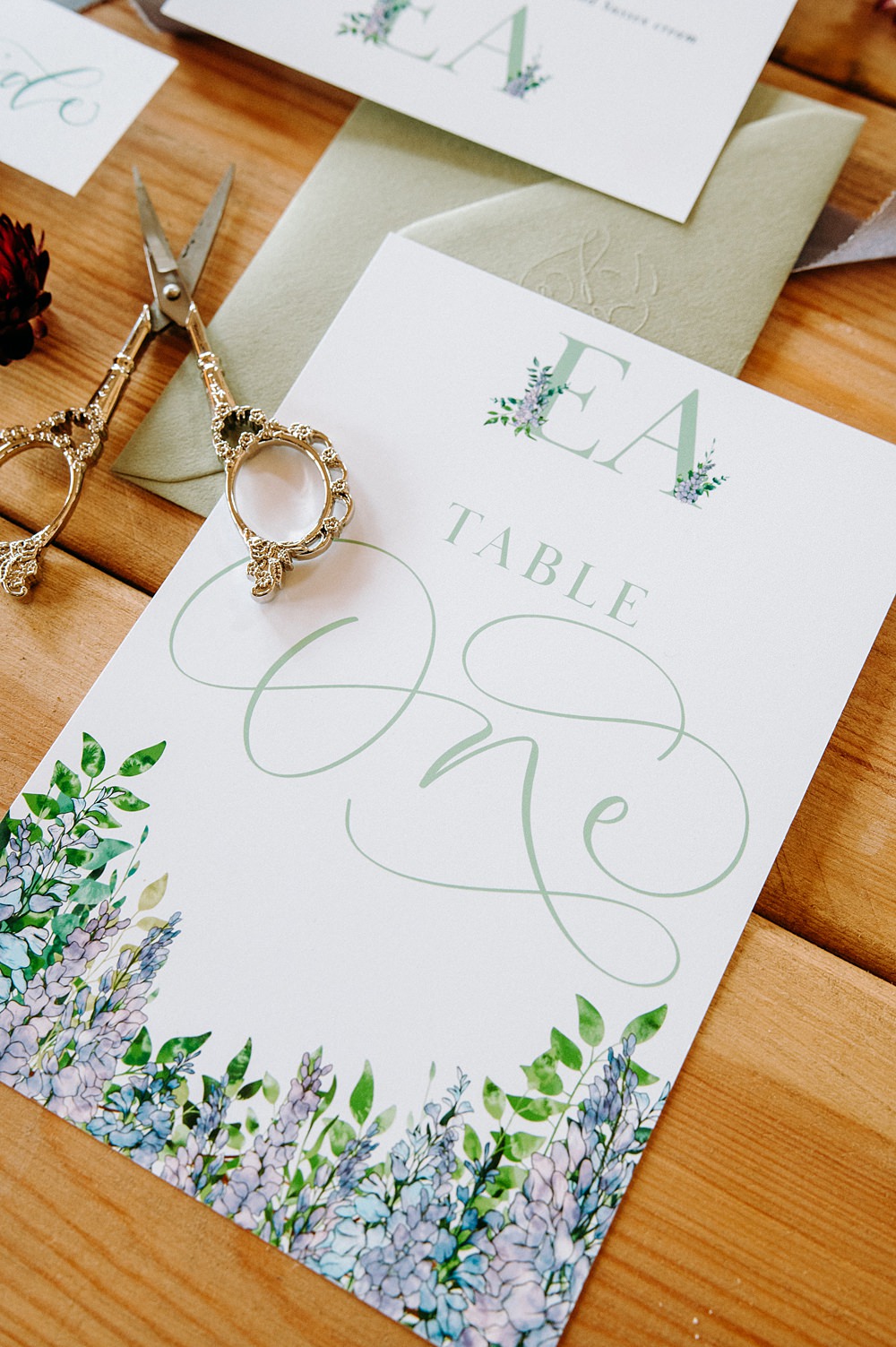 Flower Table Number Card Surrey Glasshouse Wedding Chloe Martin Photography