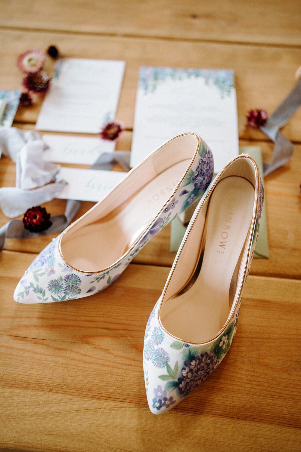 Floral Painted Shoes Surrey Glasshouse Wedding Chloe Martin Photography