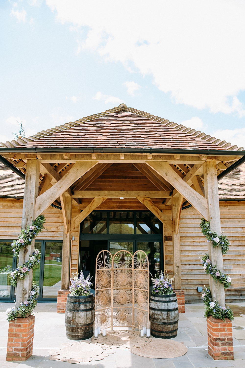 Ceremony Flowers Set Up Aisle Decor Surrey Glasshouse Wedding Chloe Martin Photography