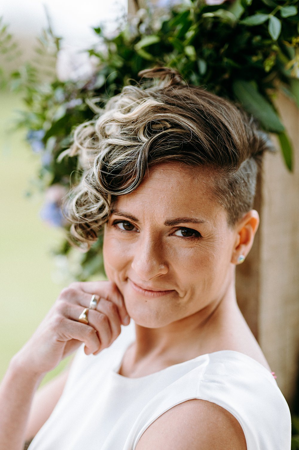 Bride Makeup Short Hair Surrey Glasshouse Wedding Chloe Martin Photography