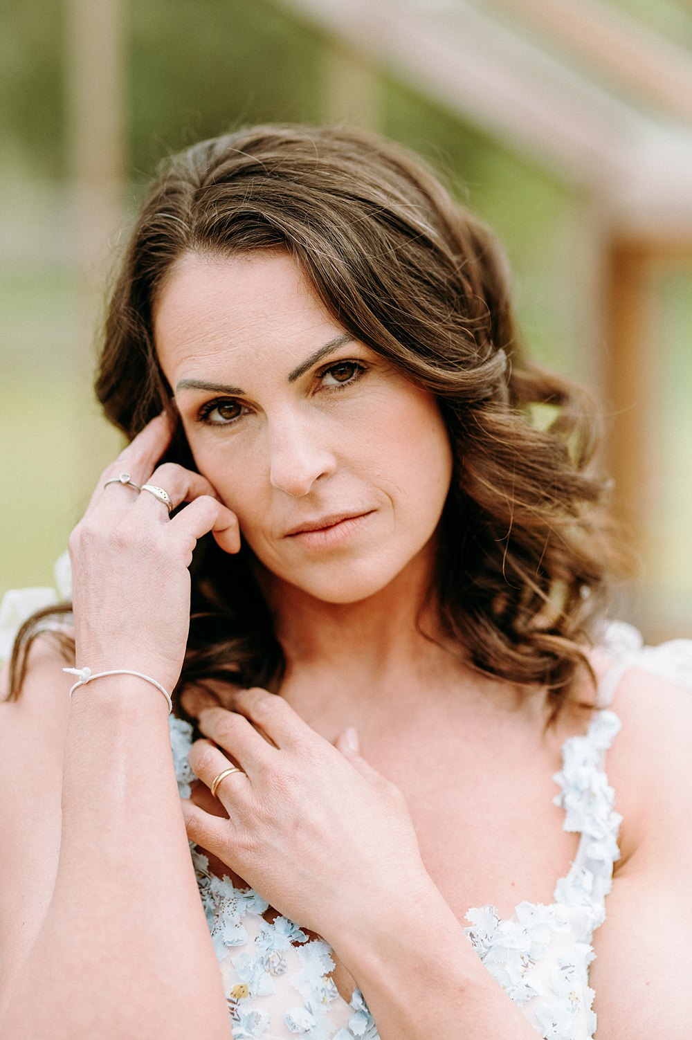 Bride Makeup Wavy Hair Surrey Glasshouse Wedding Chloe Martin Photography